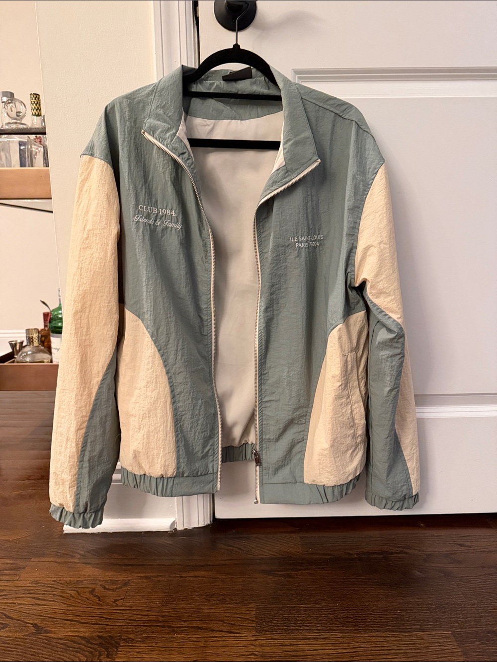 Club 1984 Light Green & Cream Men's Lightweight Windbreaker